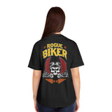 Rogue Biker [Skull & Wings] | Women's Jersey Short Sleeve Deep V-Neck Tee