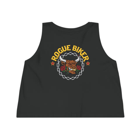 Rogue Biker Bull [Rose] | Women's Dancer Cropped Tank Top