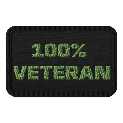 100% Veteran | Embroidered Patches