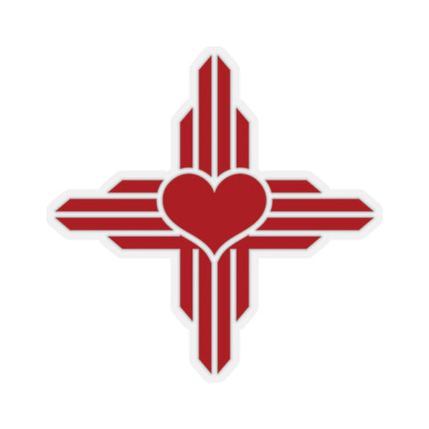 New Mexico - Zia Symbol - Heart [Red] | Kiss-Cut Stickers