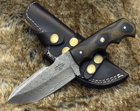Shokunin USA Abyssal Shard, Damascus Knife, Bushcraft Knife 9", and Damascus Steel Hunting Knife: Top-Quality Blades for Your Outdoor Adventures