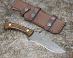 Shokunin USA Blackout 10" Damascus Fixed Blade Skinning and Hunting Knife