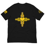 New Mexico - Zia Symbol - Heart [Yellow] | Unisex T-Shirt